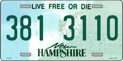 NH license plate 3813110