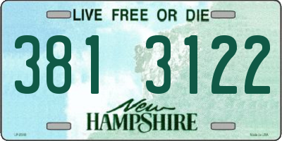 NH license plate 3813122