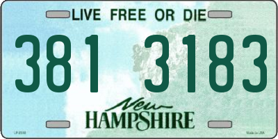NH license plate 3813183