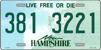 NH license plate 3813221
