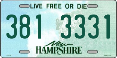 NH license plate 3813331