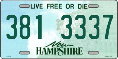 NH license plate 3813337