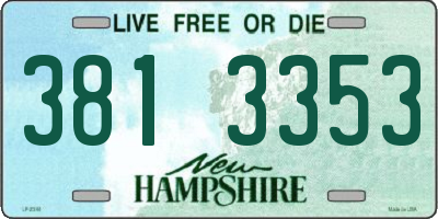 NH license plate 3813353