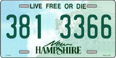 NH license plate 3813366