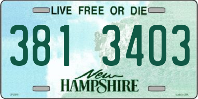 NH license plate 3813403