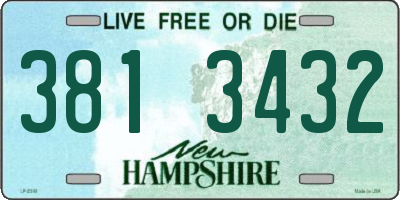 NH license plate 3813432