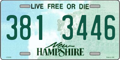 NH license plate 3813446