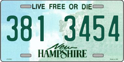 NH license plate 3813454