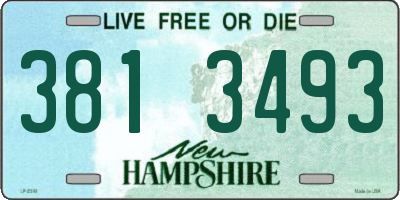 NH license plate 3813493