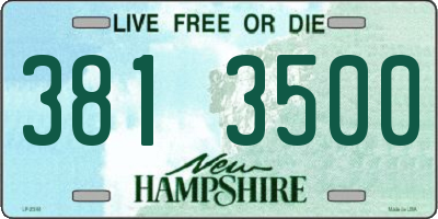 NH license plate 3813500