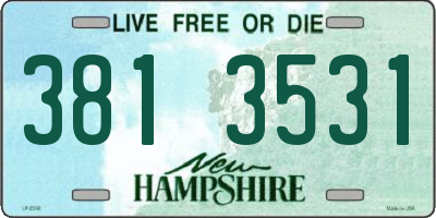 NH license plate 3813531