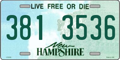 NH license plate 3813536