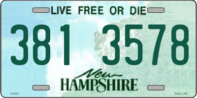 NH license plate 3813578