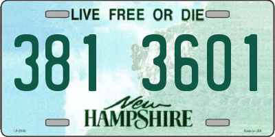 NH license plate 3813601