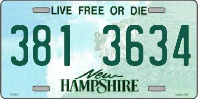 NH license plate 3813634