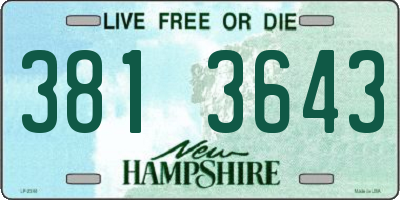 NH license plate 3813643
