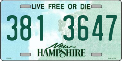 NH license plate 3813647