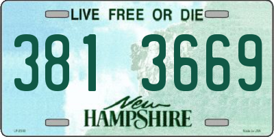 NH license plate 3813669