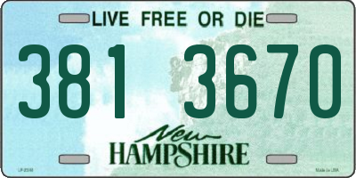 NH license plate 3813670