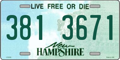 NH license plate 3813671