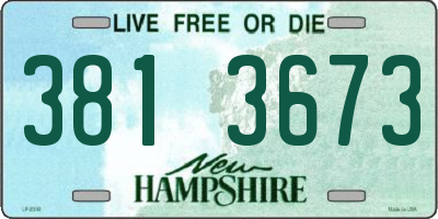 NH license plate 3813673