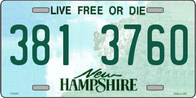 NH license plate 3813760