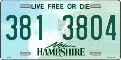 NH license plate 3813804