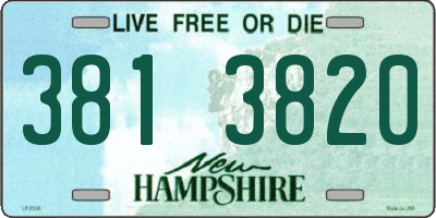 NH license plate 3813820
