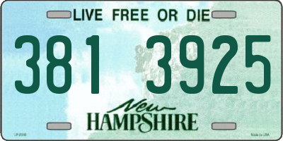 NH license plate 3813925