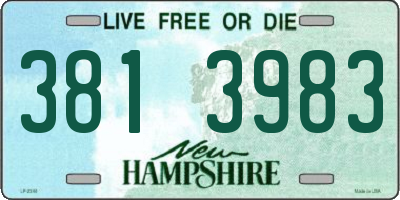 NH license plate 3813983