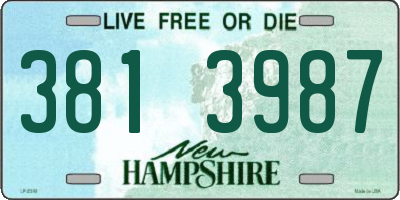NH license plate 3813987