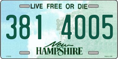 NH license plate 3814005
