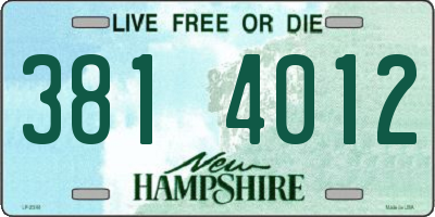 NH license plate 3814012