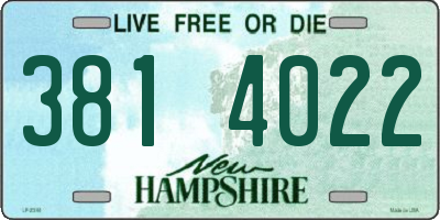 NH license plate 3814022