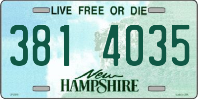 NH license plate 3814035