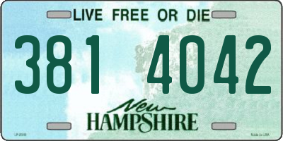 NH license plate 3814042