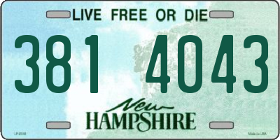 NH license plate 3814043