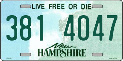 NH license plate 3814047