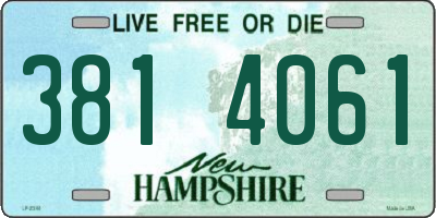 NH license plate 3814061