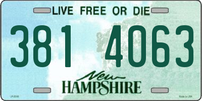 NH license plate 3814063