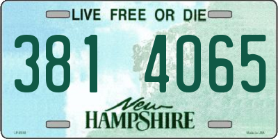NH license plate 3814065