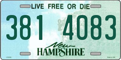 NH license plate 3814083