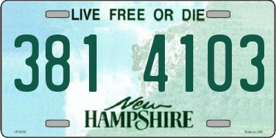 NH license plate 3814103