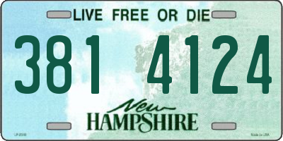 NH license plate 3814124