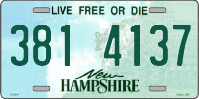 NH license plate 3814137