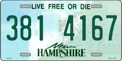 NH license plate 3814167