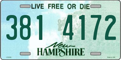 NH license plate 3814172
