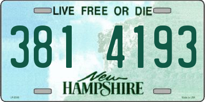 NH license plate 3814193