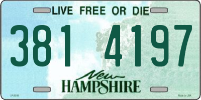 NH license plate 3814197