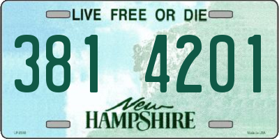 NH license plate 3814201